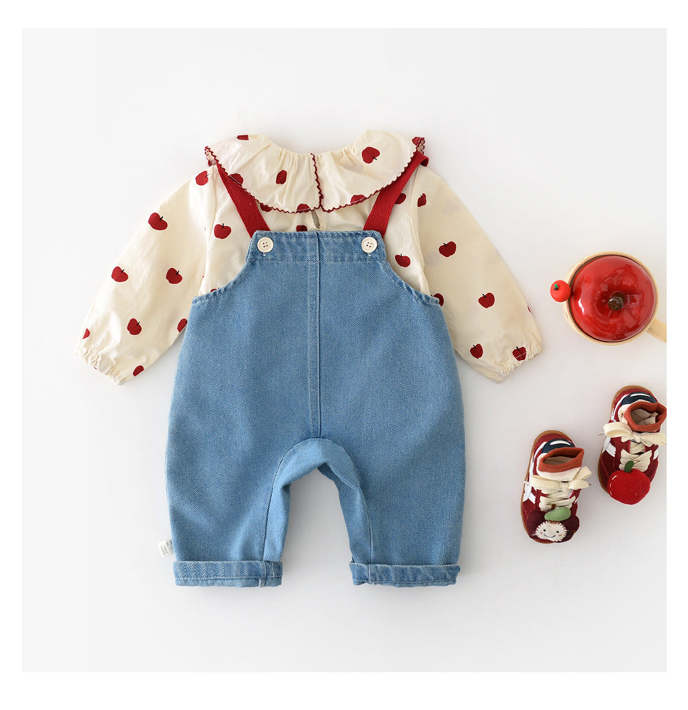 "Little Apples" Children's Dungaree & Top Set
