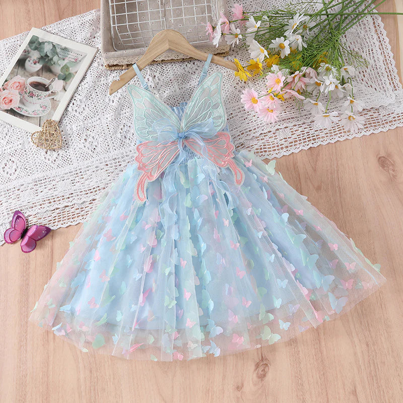 Vestido Infantil Borboletinhas e Asinha 