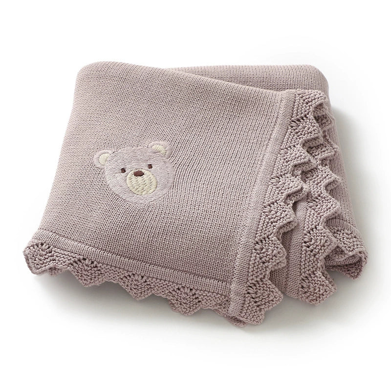 Teddy Bear Knitted Blanket