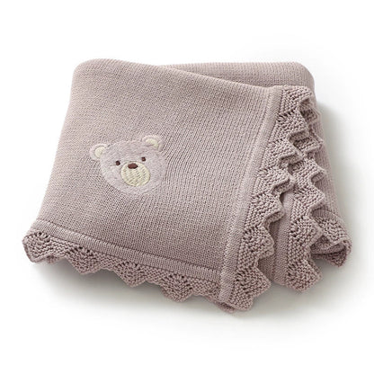 Teddy Bear Knitted Blanket