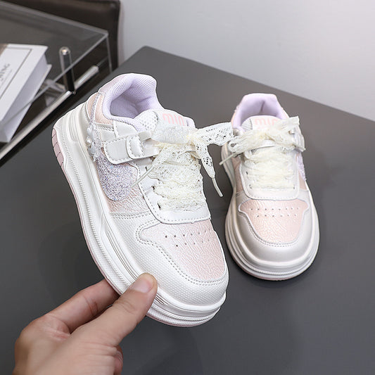 Children's Tennis with Lace Bow and Small Flower
