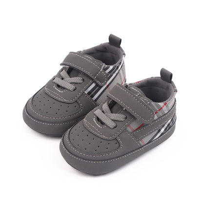 Zapatillas de cuadros para niños con velcro 