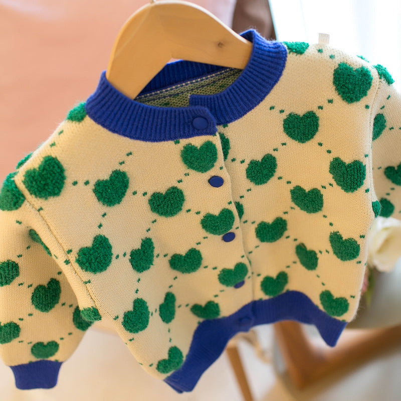 Botones de chaqueta para mujer y niño con corazones pequeños 
