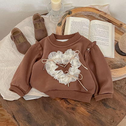 Blusa infantil para mujer con detalle de cordón 