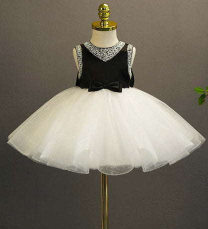 Party Dress with Bow and Rhinestones