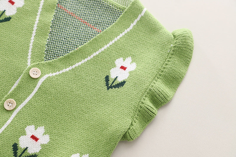 Conjunto infantil para mujer 3 piezas Pequeñas flores 