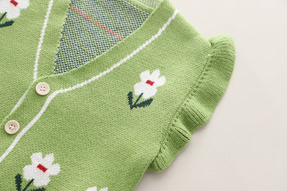 Conjunto infantil para mujer 3 piezas Pequeñas flores 