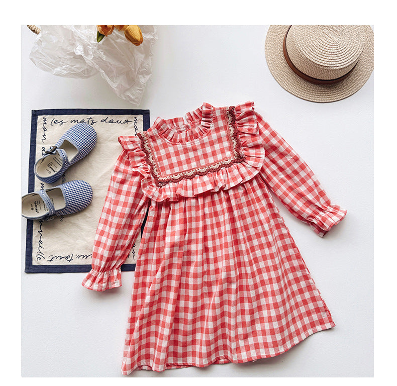 Children's Plaid Collar Dress