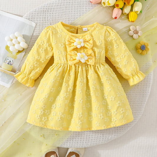 Yellow Floral Dress for Girls