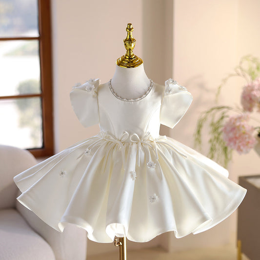 White Party Dress with Bows
