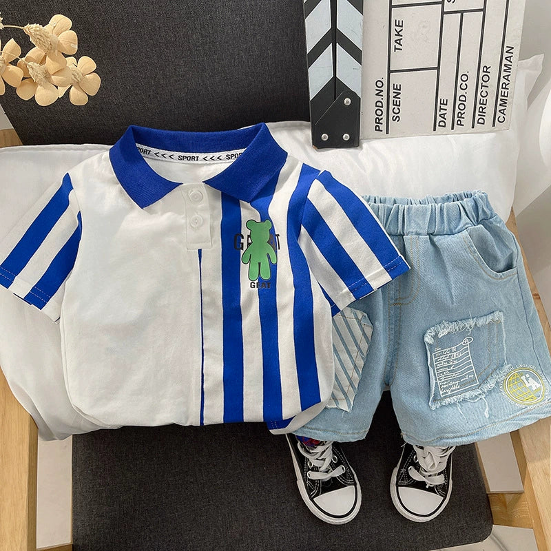 Men's Children's Set Stripes and Jeans