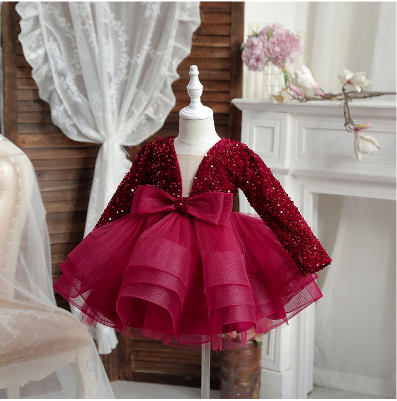 Children's Party Dress with Sparkly Bow