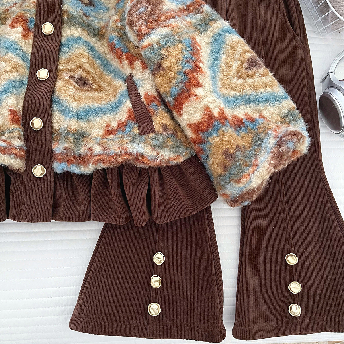 Girls' Super Warm Button-Down Set