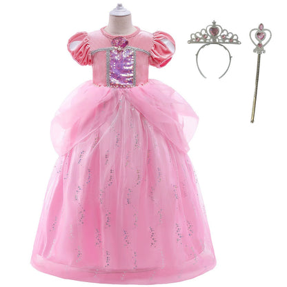 Pink Sequined Children's Dress + Accessories