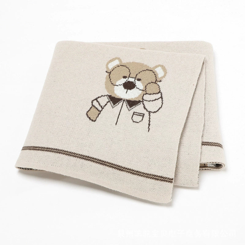 Children's Blanket Teddy Bear with Glasses