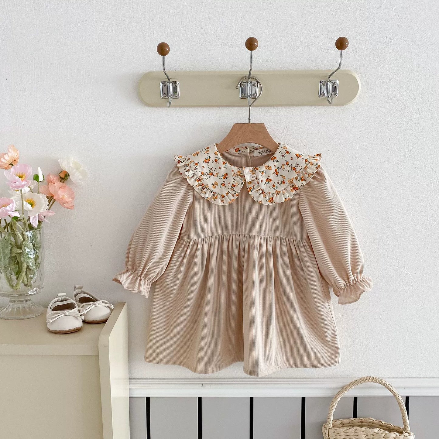 Children's Dress with Flower Collar