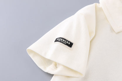 Boys' Polo Shirt Set with Teddy Bear Design