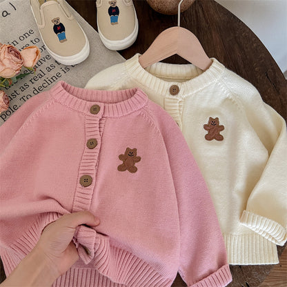 Abrigo de osito de punto para mujer y niño 