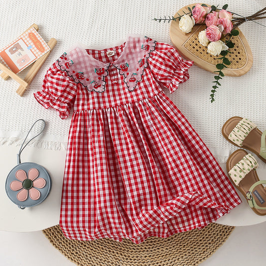Vestido a cuadros para niños Cerejinhas