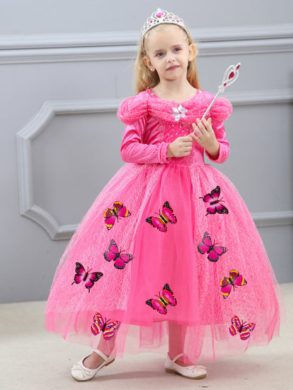 Pink Butterfly Party Dress