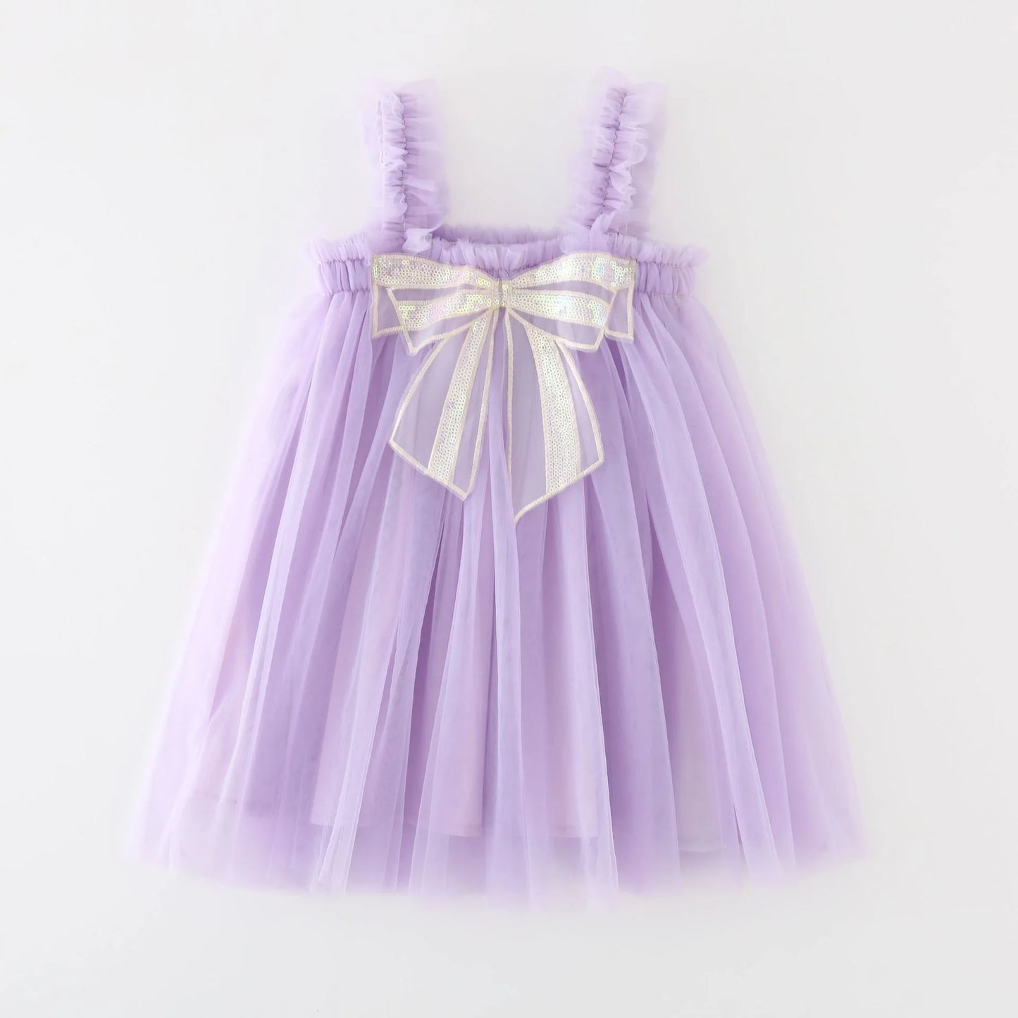 Vestido infantil con lazo de tul 