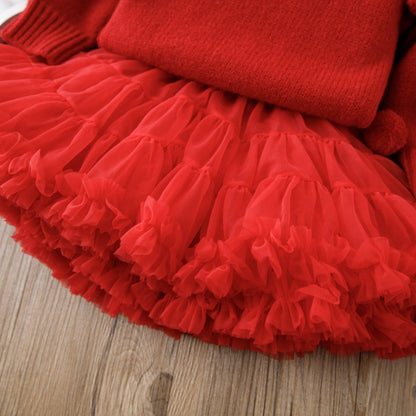 Red Pompom Children's Set