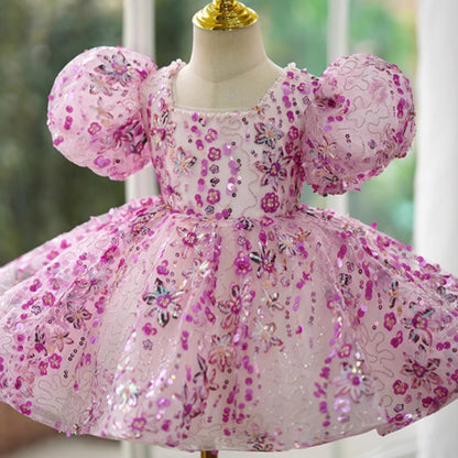 Vestido de Fiesta Infantil Pedrarias Flores 