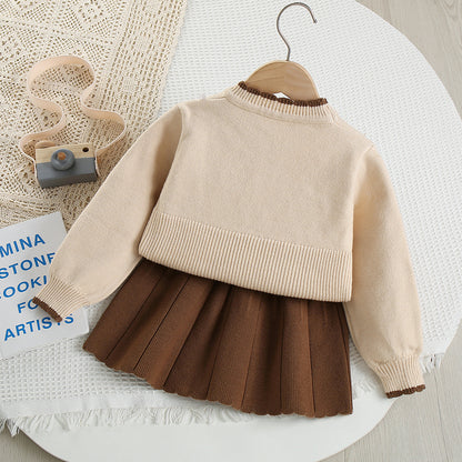 Children's Knitted Set with Cherry Prints