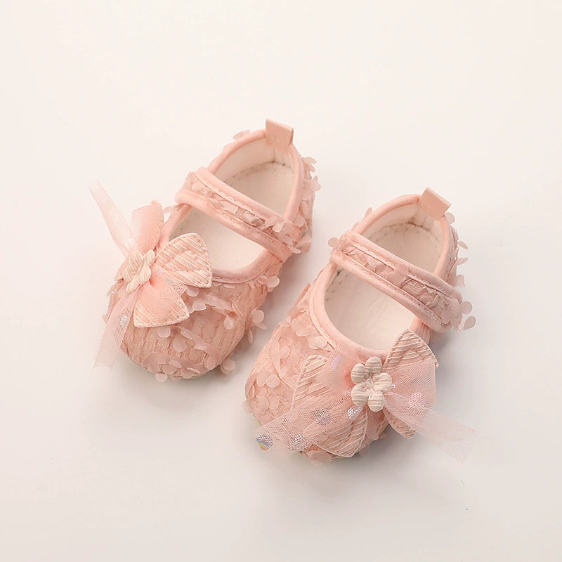 Children's Shoes with Flowers and Bow