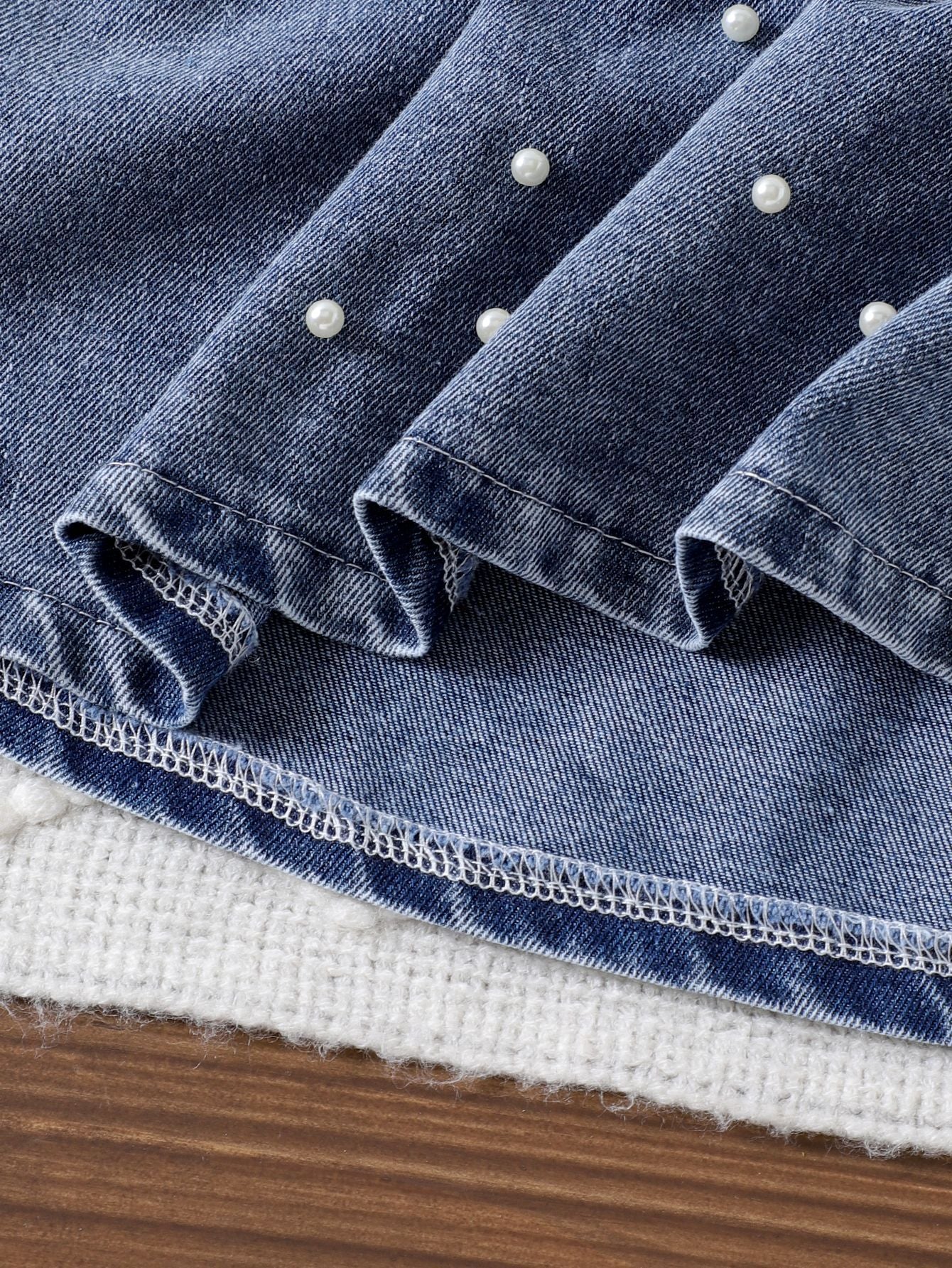 Girls' Denim and Pearl Set