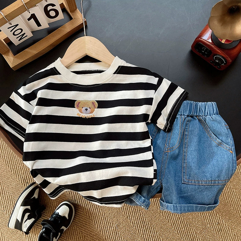 Men's Children's Set Stripes and Jeans