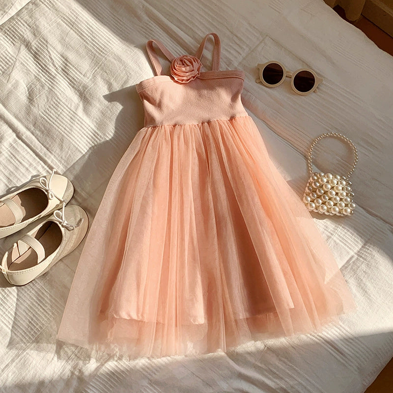 فستان زهور للأطفال مع التول 