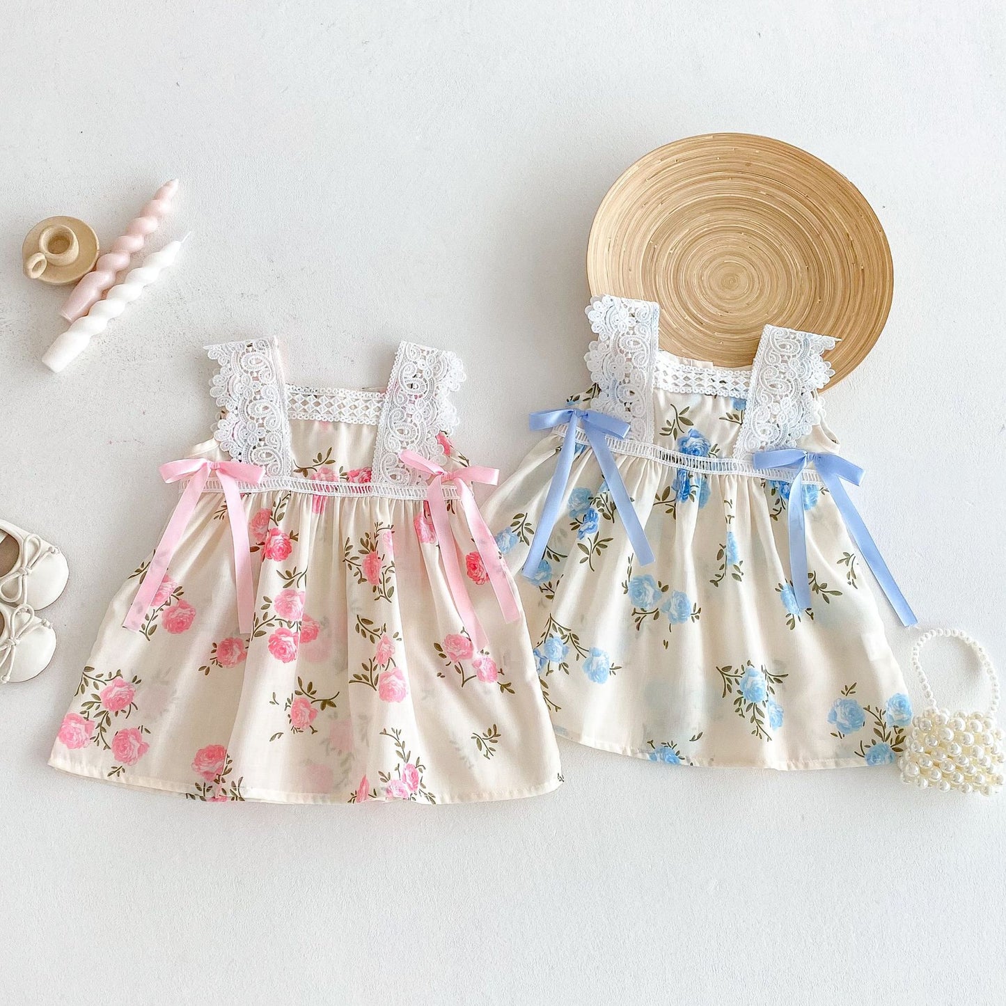 Floral Dress with Bow for Girls