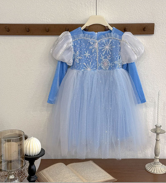Children's Party Dress in Sparkling Blue