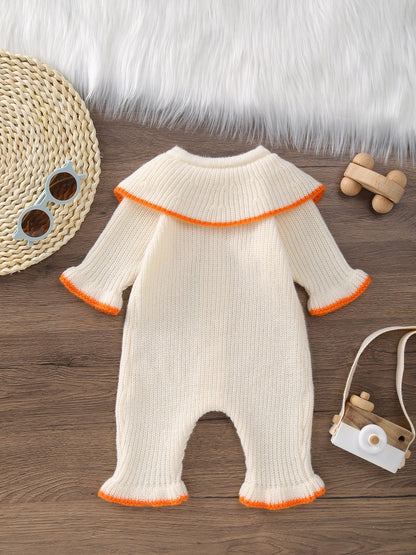 Children's Jumpsuit Knit Flowers Bows