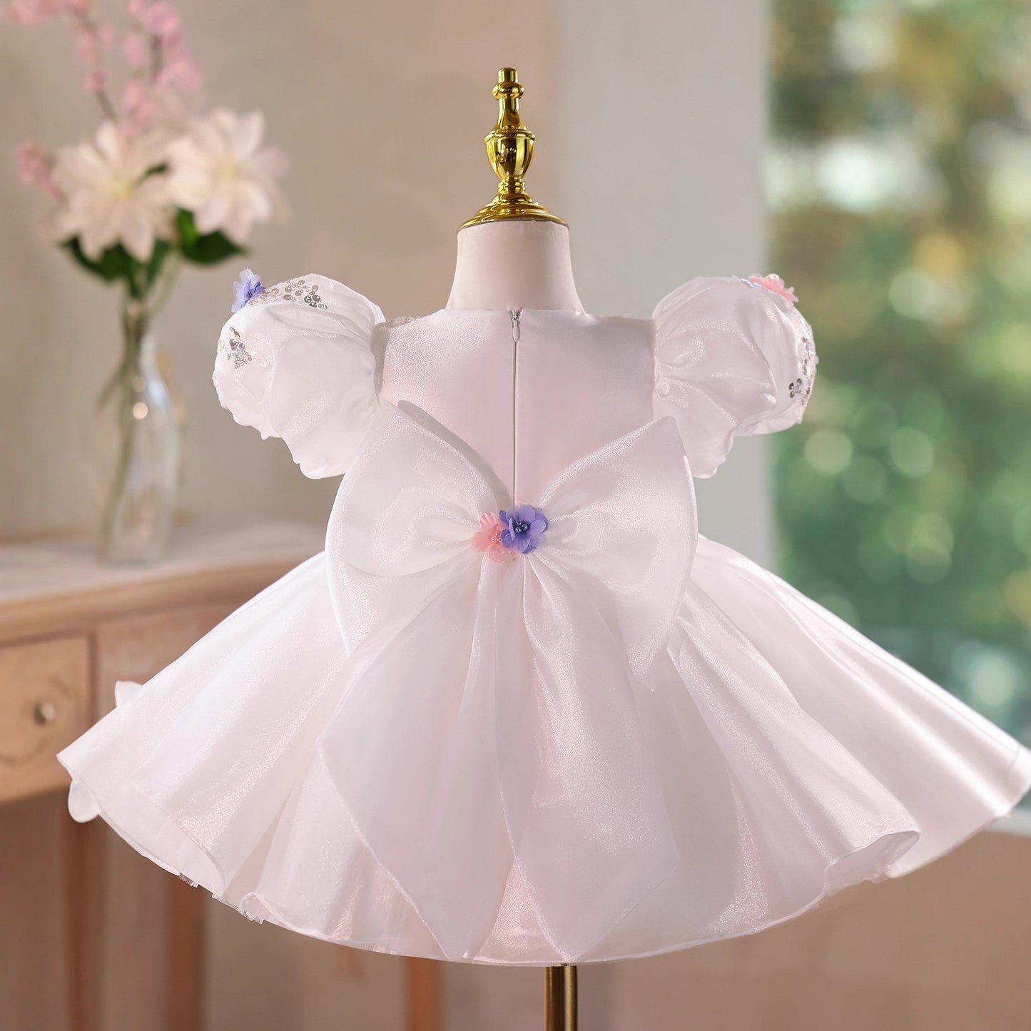 White Floral Party Dress