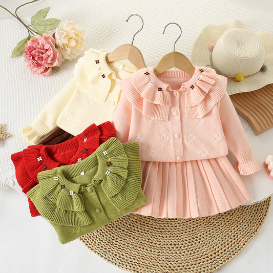 Girls' Flower Knit Set