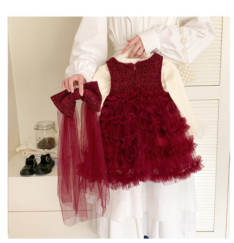 Red Tulle Children's Dress 2-Piece Set
