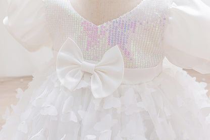 Children's Party Dress with Butterflies and Bows