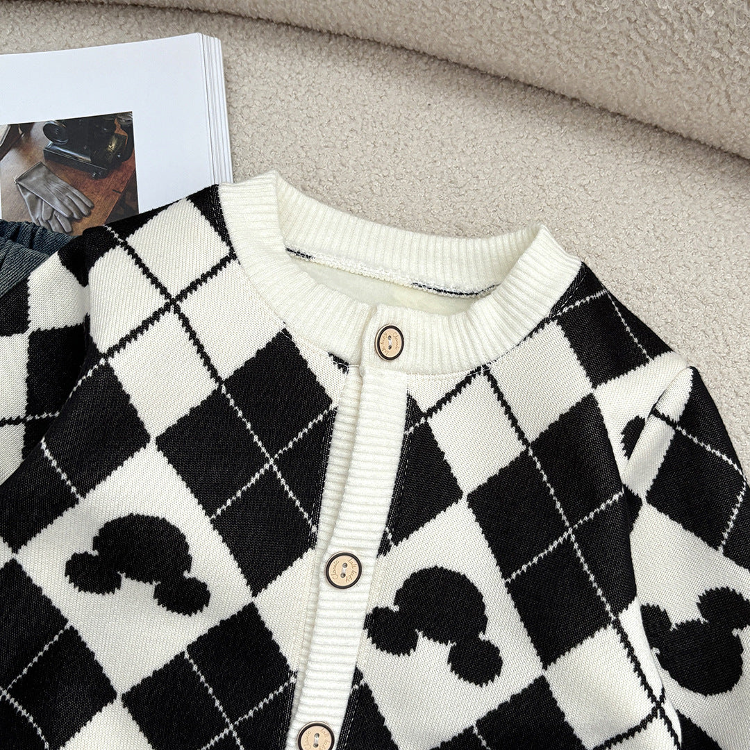 Children's Knitted Jacket with Teddy Bears