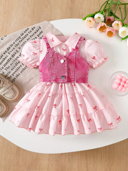 Children's Dress with Bows and Top