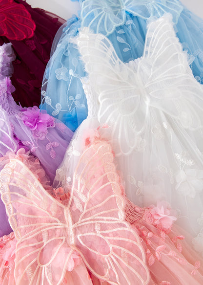 فستان من التول مع زهور وأجنحة صغيرة 