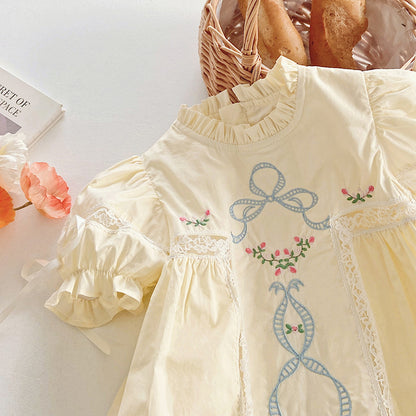 Children's Dress with Lace and Flowers