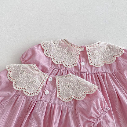 Body/ Pink Dress with Lace for Children
