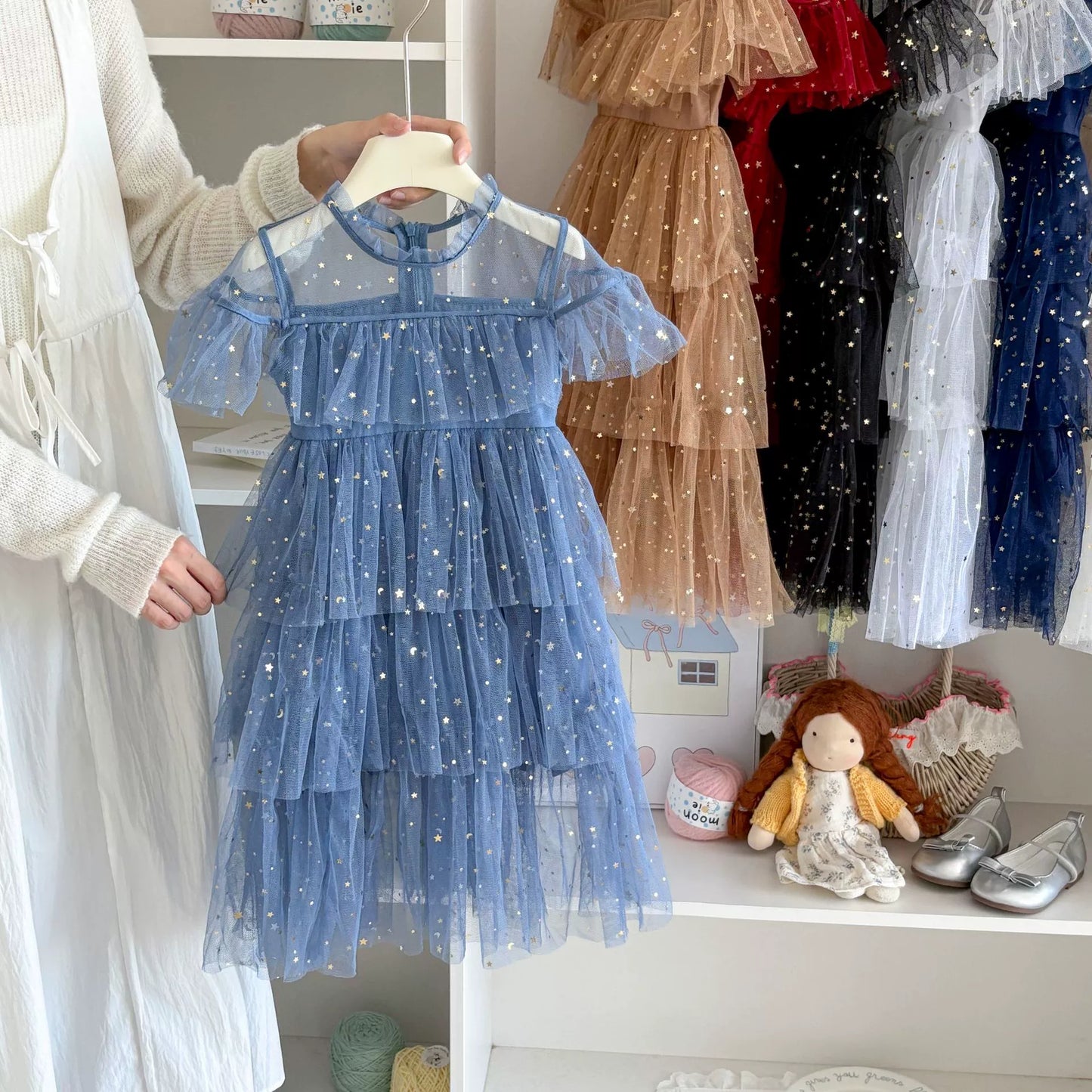 Children's Tulle Dress with Little Stars