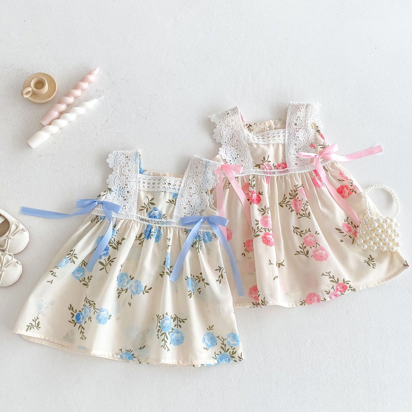Floral Dress with Bow for Girls