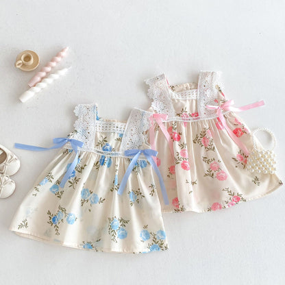 Floral Dress with Bow for Girls
