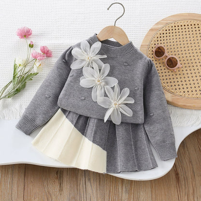 Girls' Knit Set Mussi Little Flowers