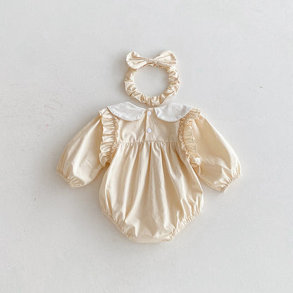 Body/ Beige Children's Dress with Little Flowers
