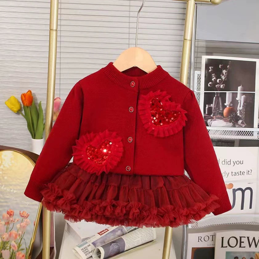 Children's Set with Glitter and Tulle Skirt